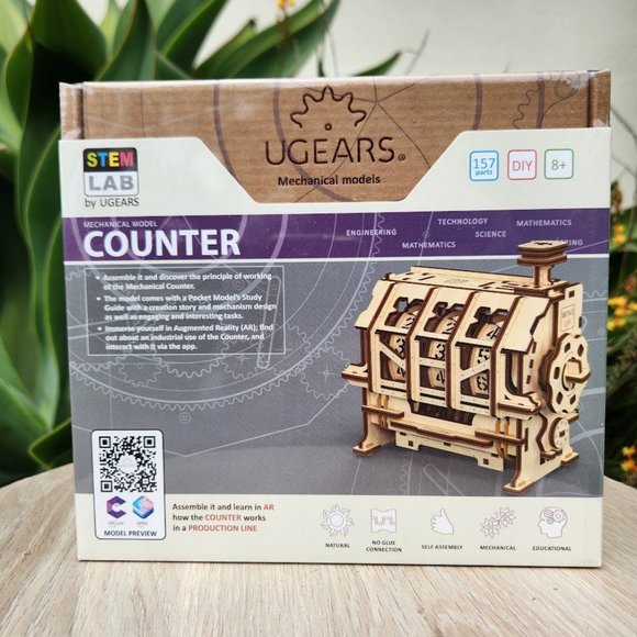 UGEARS STEM Lab 3D Puzzle Wood Model Kit Counter Wooden DIY Craft Christmas gift - Picture 1 of 16